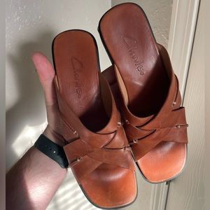 Clarks Women’s Brown leather sandals